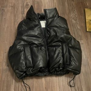 Hollister Small Cropped Leather Vest (faux)